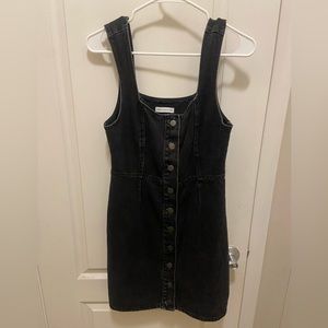 Urban Outfitters Black Denim Button Up Dress